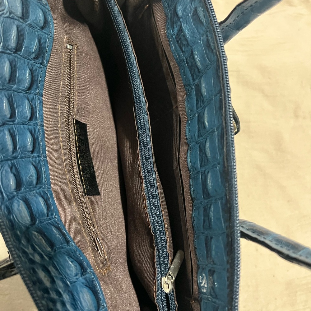 Borse In Pelle Luxurious Blue Crocodile-Embossed Bag - Picture 11 of 16